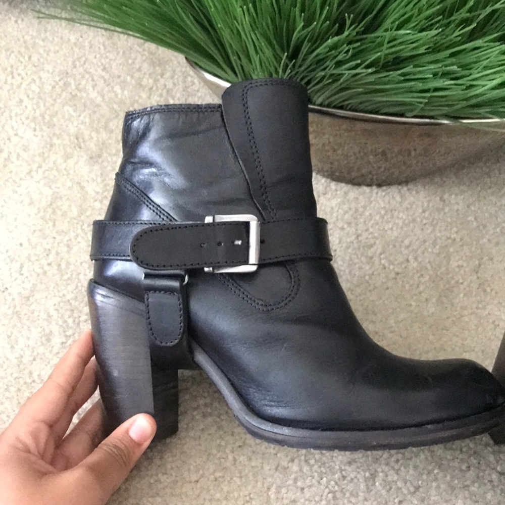 AllSaints Black Jules Heels Leather Boots size 41
